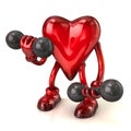 Heart with dumbbells