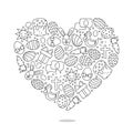 Heart of Easter icons. Great card for the Easter holiday Royalty Free Stock Photo