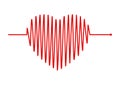 Heart and ECG - EKG signal, Heart Beat pulse line concept desig Royalty Free Stock Photo