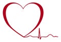 Heart ekg isolated Royalty Free Stock Photo