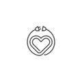 Heart with electric plug, charge, energy. Vector outline icon template Royalty Free Stock Photo