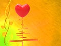 Heart On Electro Shows Red Pulse Or Pressure Royalty Free Stock Photo