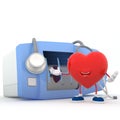 Heart with electrocardiogram device Royalty Free Stock Photo