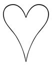Heart. An elongated symbol of love. Sketch. Hand drawn long romantic sign. Doodle style