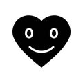 Heart emoticon vector illustration, Isolated solid style icon