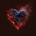 Heart made of smoke. Ai generated.