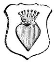 Heart Ensigned is a man`s heart gules, vintage engraving Royalty Free Stock Photo