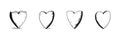 Heart Evolution Doodle Sketch Set. Transformation And Growth Of Love Symbol In Hand Drawn Style Collection. Emotional Royalty Free Stock Photo