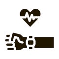 heart examination device icon Vector Glyph Illustration