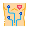 Heart examination device icon vector outline illustration