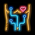 heart examination device neon glow icon illustration