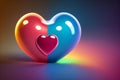 Heart Eyes A Playful 3D Cartoon Emoticon.AI Generated