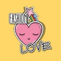 Heart with eyes and star raibow fashion patches