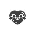 Heart face with tears of joy emoji vector icon