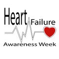 Heart Failure Awareness Week, heart and cardiogram symbol Royalty Free Stock Photo