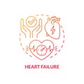 Heart failure red gradient concept icon