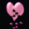 Heart fall to pieces Royalty Free Stock Photo