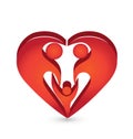 Heart family shape logo