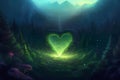 Heart fantasy forest mist. Generate Ai Royalty Free Stock Photo