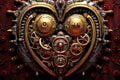 Heart steampunk illustration generative ai Royalty Free Stock Photo