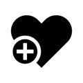 Heart, favorite icon. Black vector design