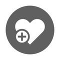 Heart, favorite icon. Gray vector graphics