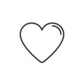 Heart, favorite line icon, outline vector sign, linear style pictogram isolated on white.