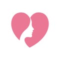 Heart female logo vector abstrack