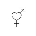 heart female and male signs icon. Element of Valentine\'s Day icon for mobile concept and web apps. Detailed heart female and male Royalty Free Stock Photo