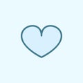 a heart field outline icon. Element of 2 color simple icon. Thin line icon for website design and development, app development.