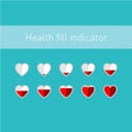 Heart fill indicator scale with 10 animation frames