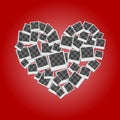 Heart filled frames for photos with transparent backgrounds on r