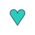 Heart filled outline icon