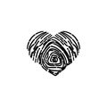 heart fingerprint icon. Element of Valentine\'s Day icon for mobile concept and web apps. Detailed heart fingerprint icon can be