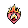 heart on fire color icon vector illustration Royalty Free Stock Photo