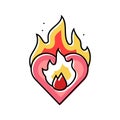 heart on fire color icon vector illustration Royalty Free Stock Photo