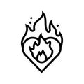 heart on fire line icon vector illustration Royalty Free Stock Photo