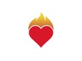 Heart and fire for logo design