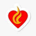 Heart and fire for logo design illustration