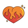 heart fire retro icon Royalty Free Stock Photo