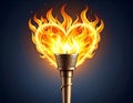Heart of Fire: A Torch Symbolizing Passion and Illumination for Progress Royalty Free Stock Photo