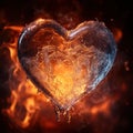 Heart of Fire and Water: A Striking Visual Royalty Free Stock Photo