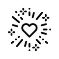 Heart And Firework Wedding Thin Line Vector Icon