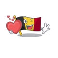 With heart flag belgium isolated with the cartoon Royalty Free Stock Photo