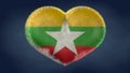 Heart of the flag of Burma. Royalty Free Stock Photo