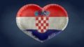 Heart of the flag of Croatia. Royalty Free Stock Photo