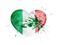 Heart flag of Italy on white Royalty Free Stock Photo