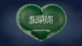 Heart of the flag of Saudi Arabia. Royalty Free Stock Photo