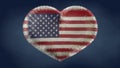 Heart of the flag of the United States of America. Royalty Free Stock Photo