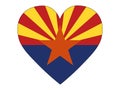 Heart Flag of USA State of Arizona Royalty Free Stock Photo